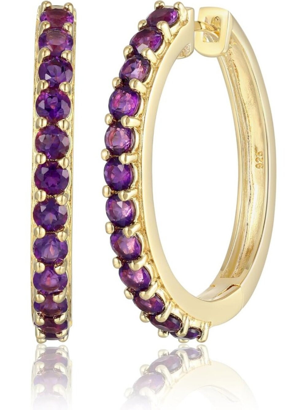 Elegant 18K Yellow Gold Plated Silver Hoop Earrings for Women - Stylish Jewelry